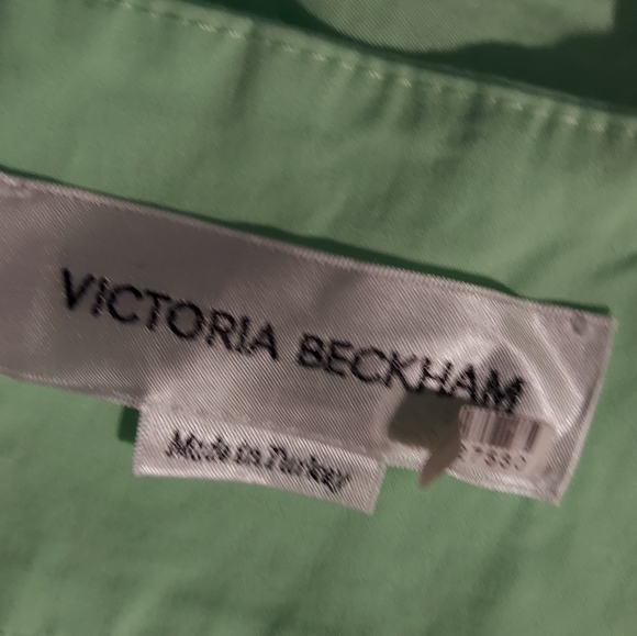 *$750 NEW VICTORIA BECKHAM PISTACHIO POPLIN MIDI DAY DRESS US 10 - Picture 7 of 10